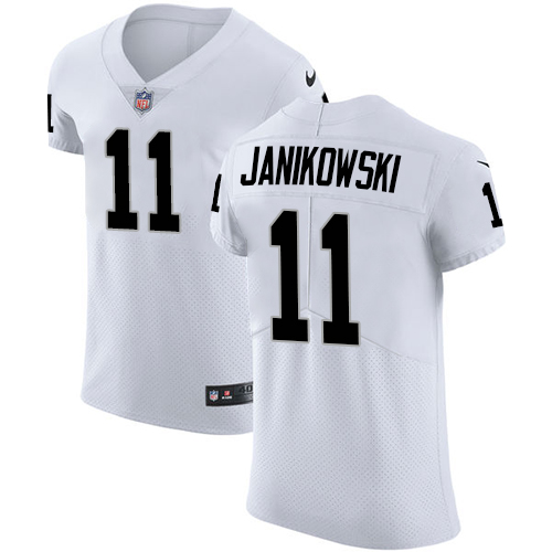 Nike Raiders #11 Sebastian Janikowski White Men's Stitched NFL Vapor Untouchable Elite Jersey - Click Image to Close